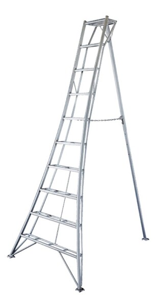 Niwaki Gartenleiter Aluminium 3-Holm | Silber | 231x147,5x303 cm | Leicht & Stabil
