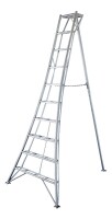 Niwaki Gartenleiter Aluminium 3-Holm | Silber | 231x147,5x303 cm | Leicht & Stabil