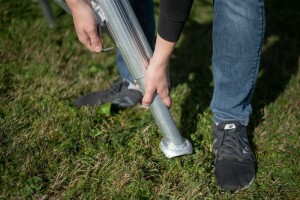 Niwaki Höhenverstellbare Gartenleiter Aluminium 3-Holm | Silber | 267,5x140x361 cm