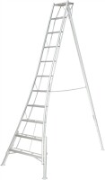 Niwaki Höhenverstellbare Gartenleiter Aluminium 3-Holm | Silber | 267,5x140x361 cm