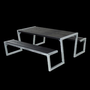 PLUS Gartenmöbel Sitzgruppe 176 cm klappbar schwarz...