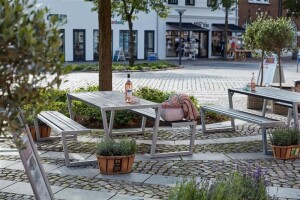 PLUS Gartenmöbel Sitzgruppe 176 cm klappbar schwarz...