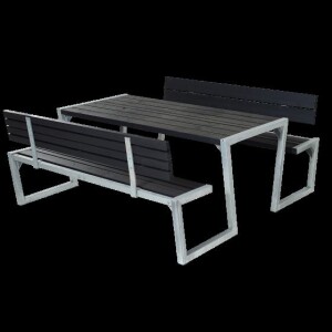 PLUS Gartenmöbel Sitzgruppe 176 cm klappbar schwarz...