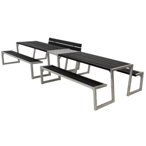 PLUS Gartenmöbel Sitzgruppe 392 cm klappbar schwarz...