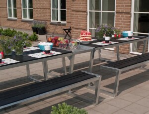 PLUS Gartenmöbel Sitzgruppe 392 cm klappbar schwarz...