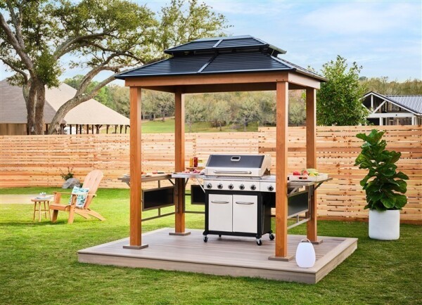 Sojag Pavillon BBQ Maui Holzoptik 158x249x278cm