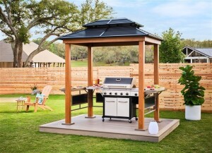 Sojag Pavillon BBQ Maui Holzoptik 158x249x278cm