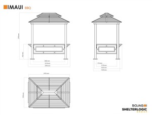 Sojag Pavillon BBQ Maui Holzoptik 158x249x278cm