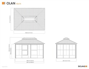 Sojag Pavillon Kaltwintergarten Olan 1014 Anthrazit 435,6x311,1x291cm