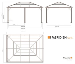 Sojag Pavillon Meridien 1216 Anthrazit 365x485x270cm