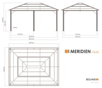 Sojag Pavillon Meridien 1216 Anthrazit 365x485x270cm
