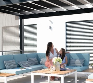 Sojag Pavillon Pergola Yamba 1016 Anthrazit 295x495x252,6cm - Aluminium Pergola mit Sonnensegel