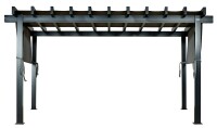 Sojag Pavillon Pergola Yamba 1016 Anthrazit 295x495x252,6cm - Aluminium Pergola mit Sonnensegel