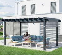 Sojag Pavillon Pergola Yamba 1016 Anthrazit 295x495x252,6cm - Aluminium Pergola mit Sonnensegel
