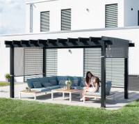 Sojag Pavillon Pergola Yamba 1016 Anthrazit 295x495x252,6cm - Aluminium Pergola mit Sonnensegel