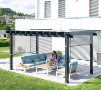 Sojag Pavillon Pergola Yamba 1016 Anthrazit 295x495x252,6cm - Aluminium Pergola mit Sonnensegel