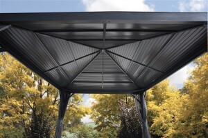 Sojag Pavillon South Beach 1212 Basaltgrau 364,3x364,3x310cm - Premium Aluminium Pavillon mit HardTop