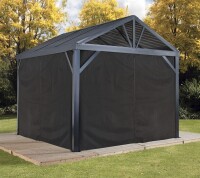 Sojag Pavillon South Beach 1212 Basaltgrau 364,3x364,3x310cm - Premium Aluminium Pavillon mit HardTop