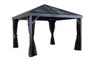 Sojag Pavillon South Beach 1212 Basaltgrau 364,3x364,3x310cm - Premium Aluminium Pavillon mit HardTop