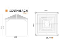 Sojag Pavillon South Beach 1212 Basaltgrau 364,3x364,3x310cm - Premium Aluminium Pavillon mit HardTop