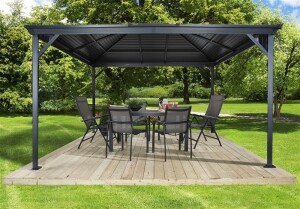 Pavillon Ventura 10x14 mit Moskitonetz – Sojag Basaltgrau, 295,5x423x261 cm