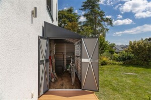 Spacemaker Gerätehaus Anlehnhaus 410 Grau 124x295x208 cm