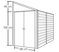 Spacemaker Gerätehaus Anlehnhaus 410 Grau 124x295x208 cm