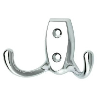 Häfele Garderobenhaken aus Zinkdruckguss – 2 Haken, Verchromt poliert, Lochabstand 20 mm