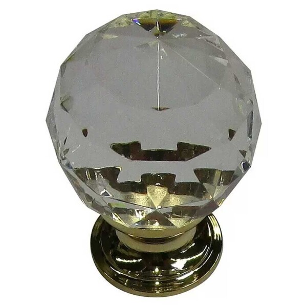 Häfele Möbelknopf Acrylglas transparent – Ø 30 mm, facettiert