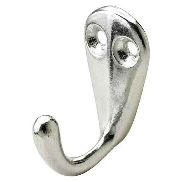 Häfele Garderobenhaken mit 2 Befestigungslöchern, Aluminium, Poliert, 42 mm