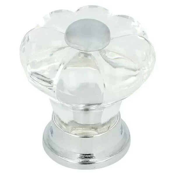 Glas-Möbelknopf 31 mm rund transparent – eleganter Griff 25 mm Länge