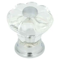 Glas-Möbelknopf 31 mm rund transparent – eleganter Griff 25 mm Länge