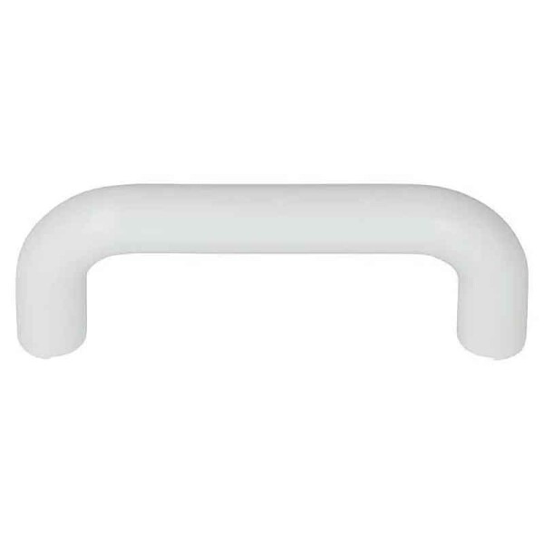 Möbelgriff 74 mm Weiß – Kunststoff, Bügelgriff, 64 mm Lochabstand