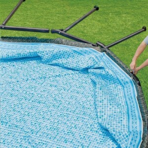 Summer Waves Frame Pool Elite Ø 549×132 cm Komplett-Set Anthrazit