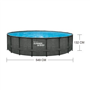 Summer Waves Frame Pool Elite Ø 549×132 cm Komplett-Set Anthrazit
