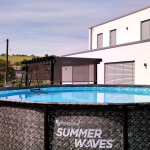 Summer Waves Frame Pool Elite Ø 549×132 cm Komplett-Set Anthrazit