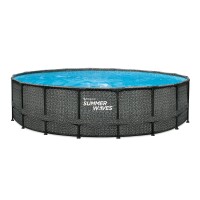 Summer Waves Frame Pool Elite Ø 549×132 cm Komplett-Set Anthrazit