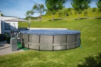 Summer Waves Frame Pool Elite Ø 549×132 cm Komplett-Set Anthrazit