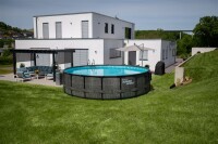 Summer Waves Frame Pool Elite Ø 549×132 cm Komplett-Set Anthrazit