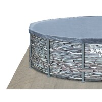 Summer Waves Elite Frame Pool Stein Grau Ø 549x132 cm | Aufstellpool rund | Komplettset