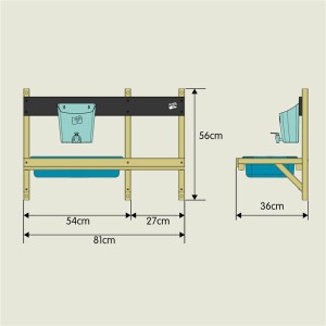 TP Toys Matschküche Mops Deluxe | Wandmodul Natur 36x81x56cm