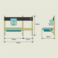 TP Toys Matschküche Mops Deluxe | Wandmodul Natur 36x81x56cm