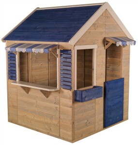 Wendi Toys Holz Spielhaus Delfin | Natur | 120x120x155 cm