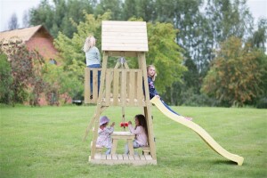 Wendi Toys Holz Spielturm Giraffe | mit Rutsche,...