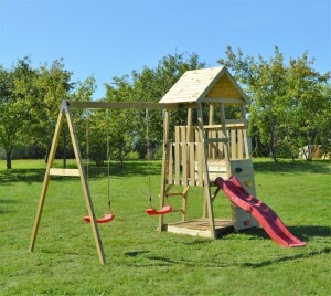 Wendi Toys Holz Spielturm Salamander | mit Rutsche,...