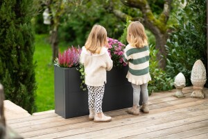 Westmann Metall Pflanzkübel Talus L | Pflanzkübel rechteckig | Anthrazit | 100x25x52 cm