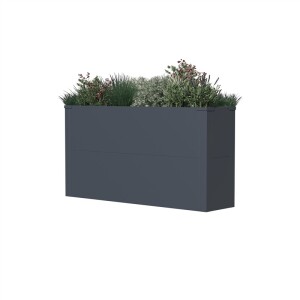 Westmann Metall Pflanzkübel Talus L | Pflanzkübel rechteckig | Anthrazit | 100x25x52 cm