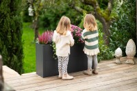 Westmann Metall Pflanzkübel Talus L | Pflanzkübel rechteckig | Anthrazit | 100x25x52 cm