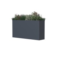 Westmann Metall Pflanzkübel Talus L | Pflanzkübel rechteckig | Anthrazit | 100x25x52 cm