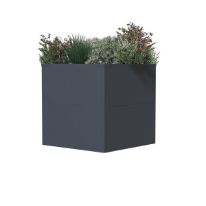 Westmann Metall Pflanzkübel Talus S | Pflanzkübel modern | Anthrazit | 50x50x50 cm